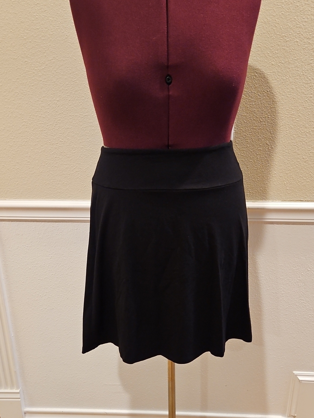 Black A-Line Skater Skirt with Comfortable Waistband